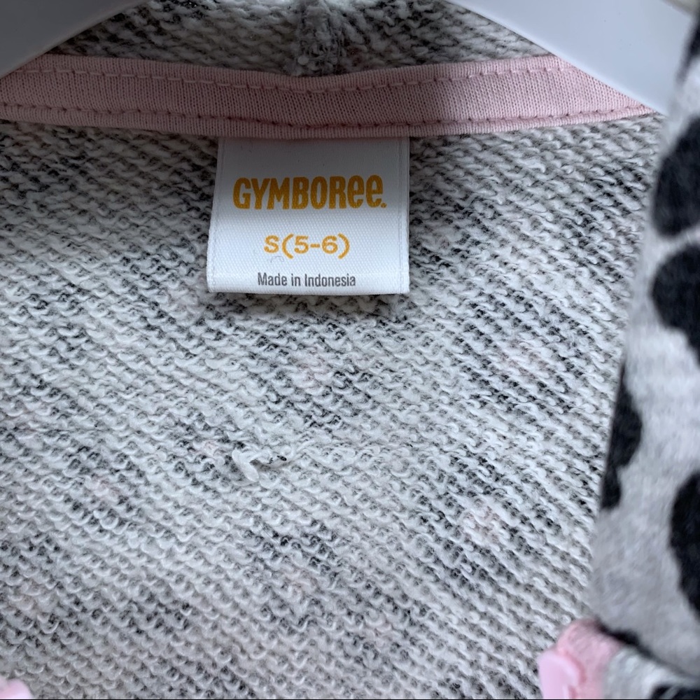 Gymboree girls' gray/pink zippered hoodie, S 5/6 - Picture 7 of 9